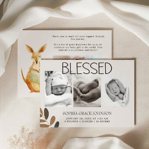 Invitation Annonce de naissance de bébé Animaux de la nurseri