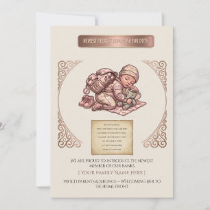 Invitation Annonce de naissance de la petite fille camouflage