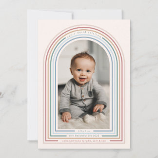 Invitation Annonce de naissance sous l'arche de la ligne arc-