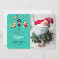 Annonce de naissance sur photo de Noël