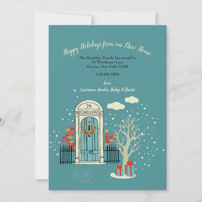 Invitation Annonce de Noël d'hiver pour la porte d'entrée 2 a (Devant)