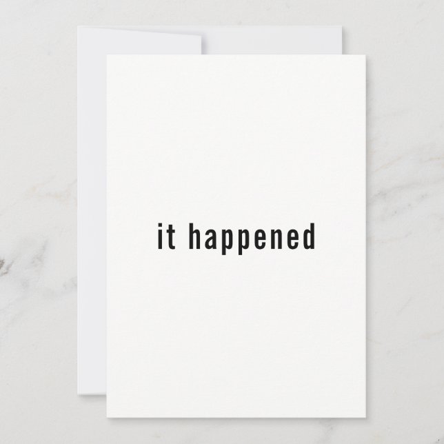 Invitation Annonce de réception de mariage minimaliste (Devant)