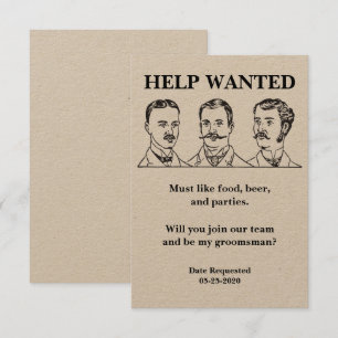Invitation Annonce de recherche d'aide Garçon d'honneur