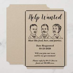 Invitation Annonce de recherche d'aide pour garçon d'honneur
