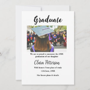 Invitation Annonce de remise de diplôme ajoutez nom promotion