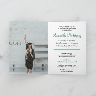 Invitation Annonce de remise de diplôme avec glands verts
