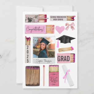 Invitation Annonce de remise de diplôme avec photo Boîte d'al