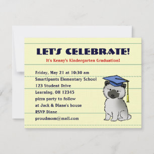 Invitation Annonce de remise de diplôme de chiot Keeshond