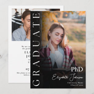 Invitation Annonce de remise de diplôme de doctorat en photog