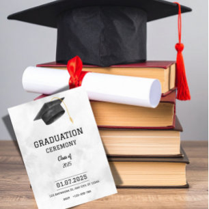 Invitation Annonce de remise de diplôme formelle classique 