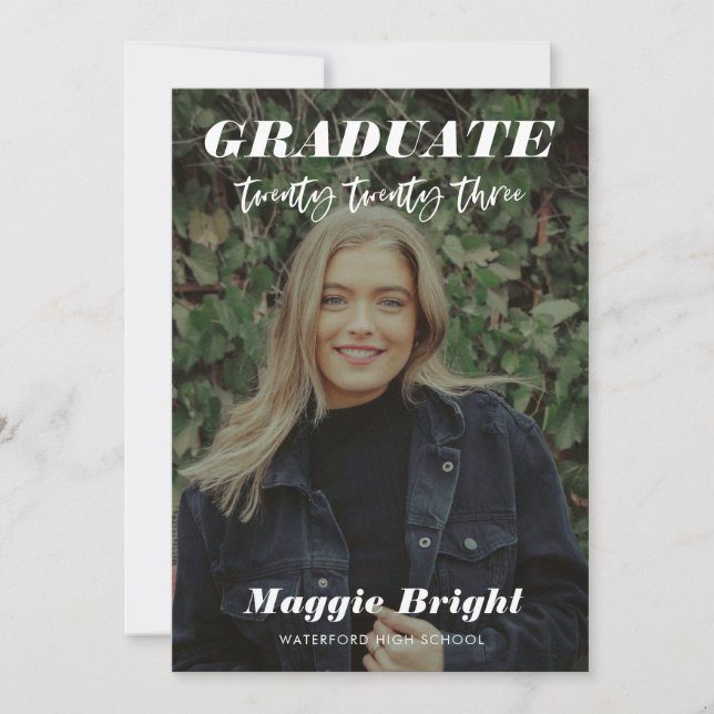 Invitation Annonce de remise de diplôme moderne 2023  Journée (Devant)