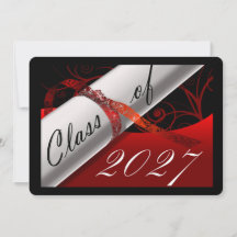 Annonce de remise de diplôme rouge et noir