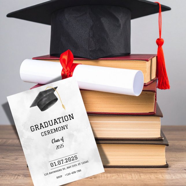 Invitation Annonce de remise de diplômes classique formelle  (Créateur téléchargé)