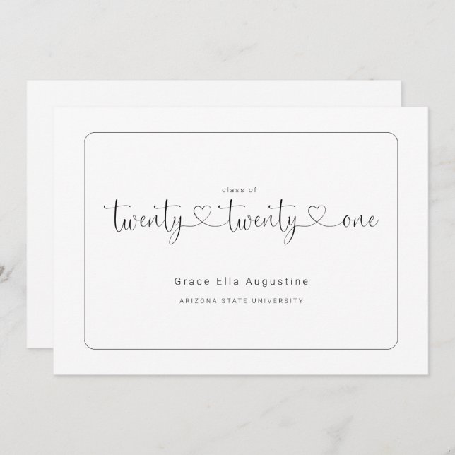 Invitation Annonce de remise de diplômes simple (Devant / Derrière)