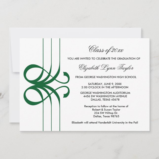 Invitation Annonce de remise des diplômes avec bordure de par (Devant)