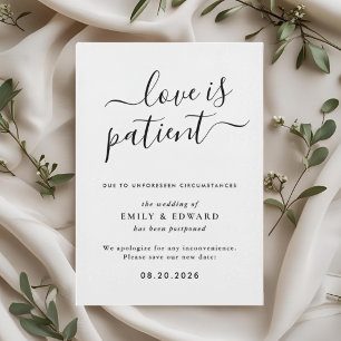 Invitation Annonce de report de mariage en écriture manuscrit