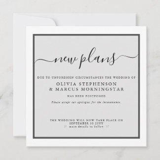 Invitation Annonce de report d'événement moderne Nouveaux pla