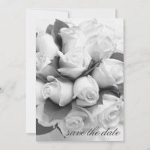 Annonce de sauvegarde de date avec des roses blanc
