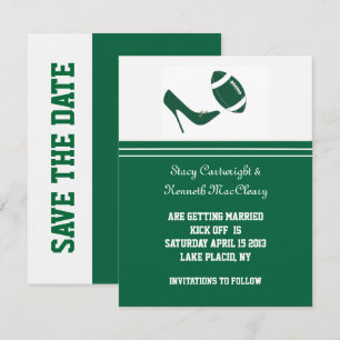 Invitation Annonce de sauvegarde de date de football vert