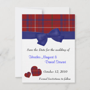 Invitation Annonce de sauvegarde de date en carreaux rouges e