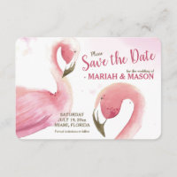 Annonce de sauvegarde de date Flamants roses