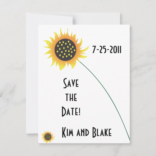 Invitation Annonce de sauvegarde de date Tournesol (Devant)