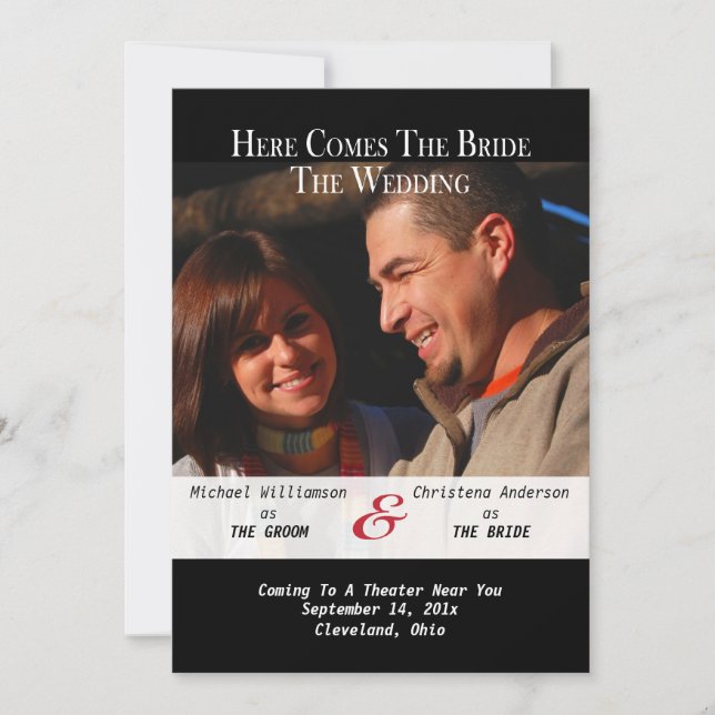 Invitation Annonce de Save The Date sur Affiche de Film (Devant)