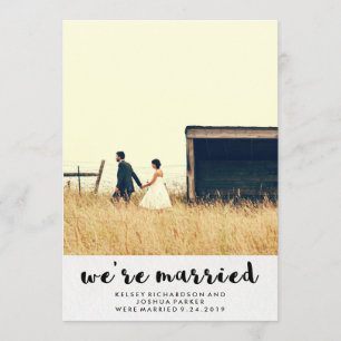 Invitation Annonce et célébration simples de mariage après la