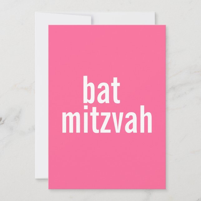 Invitation Annonces bat mitzvah {Pink} (Devant)