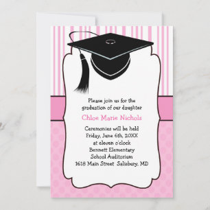 Invitation Annonces de diplôme pour enfants (pour une fille)