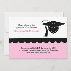 Invitation Annonces de diplôme pour enfants (pour une fille)