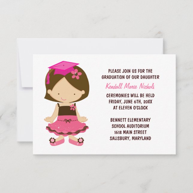 Invitation Annonces de diplômés de l'école primaire (Devant)