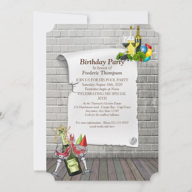 Invitation Annonces de fête d'anniversaire (Devant)