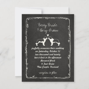 Invitation Annonces de mariage silhouettes de chien Saint-Ber