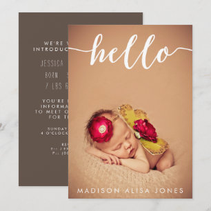 Invitation Annonces de naissance de photo de bébé ou de fille