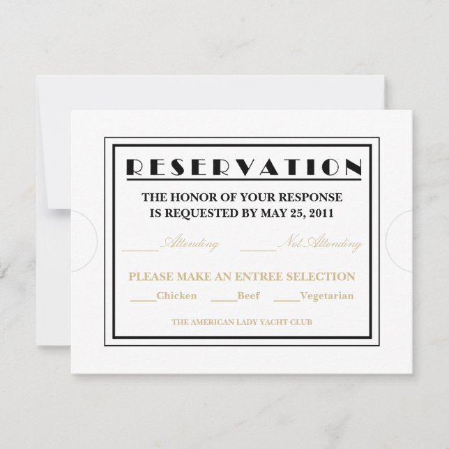 Invitation Annonces de réponse au billet d'entrée (Devant)