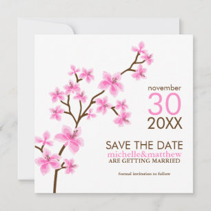 Invitation Annonces de sauvegarde de date des fleurs de ceris