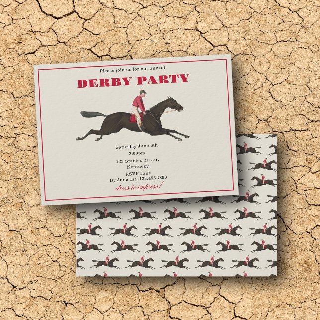 Invitation Annual Derby Party Race Horse Equestrian Racing (Annual Derby Party Race Horse Equestrian Racing Invitation)