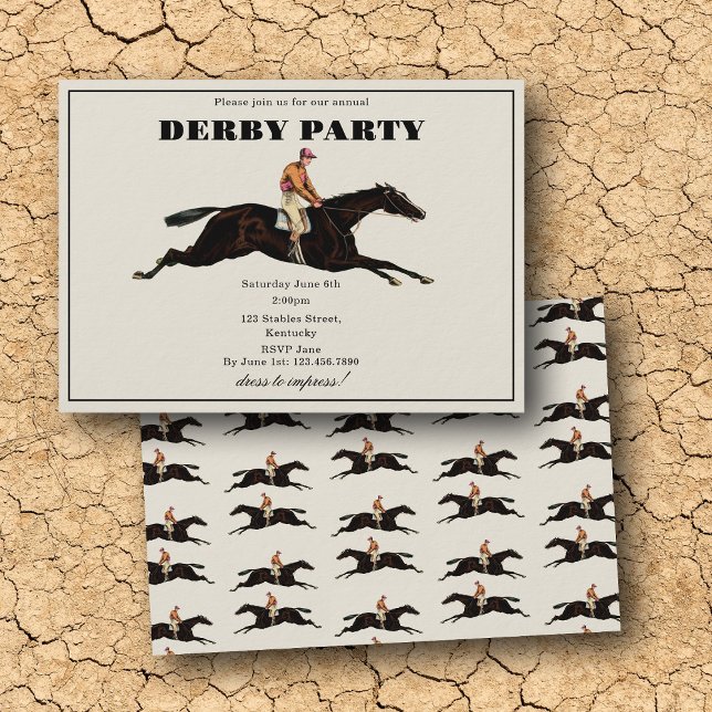 Invitation Annual Derby Party Race Horse Equestrian Racing (Annual Derby Party Race Horse Equestrian Racing Invitation)