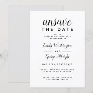 Invitation Annulation de la date de réservation Nouvelle date