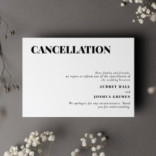 Invitation Annulation de mariage minimaliste et épurée