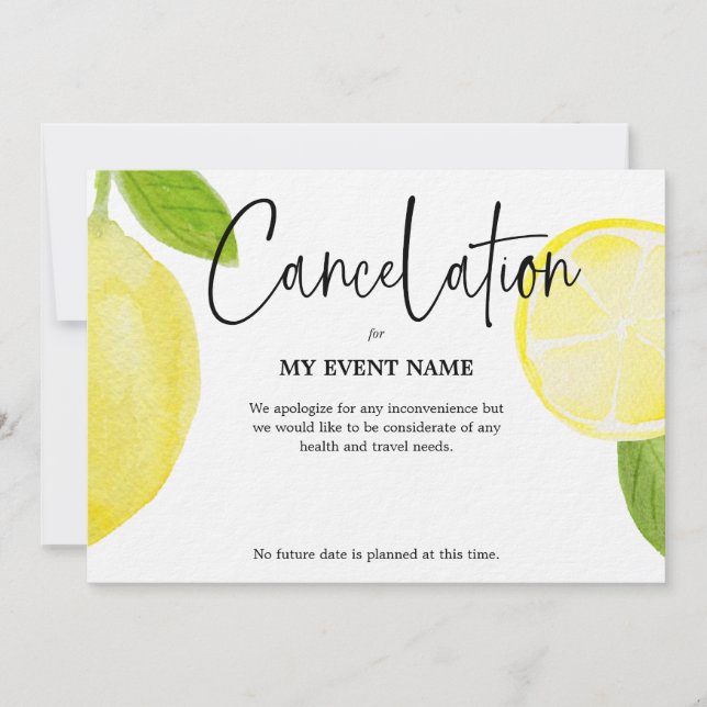 Invitation Annulation d'événement en raison de COVID-19 (Devant)