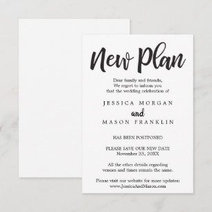 Invitation Annulation du mariage - Reportée - Modifier la dat