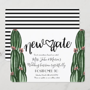 Invitation Annulation Report de Date de Mariage Cactus