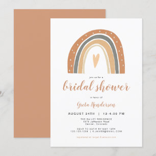 Invitation ANSLEY   Boho Burnt Orange Rainbow Fête des mariée