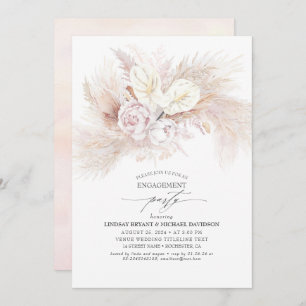 Invitation Anthurium blanc et Pampas Groupe d'engagement en h