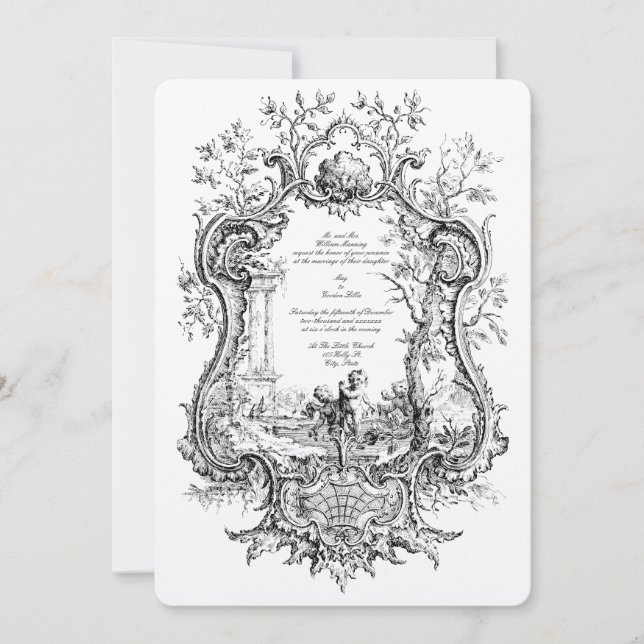 Invitation Antique 1738 Baroque Rococo Cartouche (Devant)