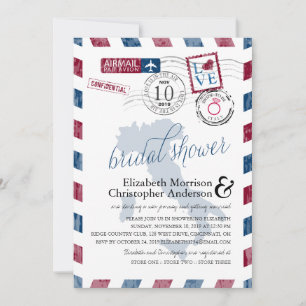 Invitation Antique Airmail Italie  Fête de l'mariée