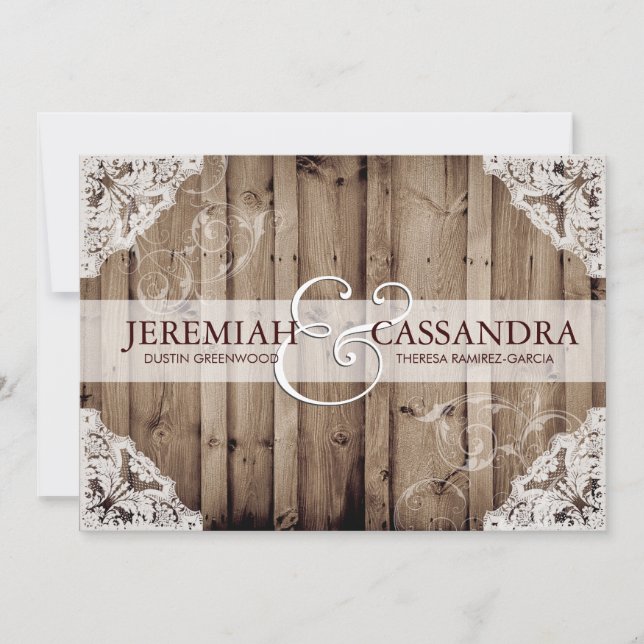 Invitation Antique Blanche dentelle (Devant)