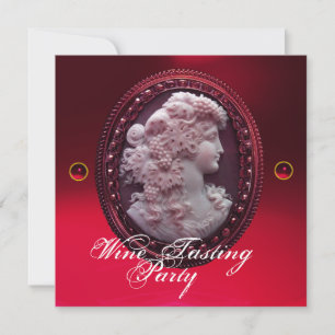 INVITATION ANTIQUE CAMEO, DAME ET RAISONS VIN DÉGUSTER
